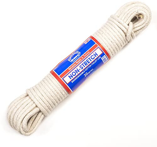 Everlasto 'Non-Stretch' Biodegradable Natural Cotton Pulley Line Clothes Line 5.5mm x 20M