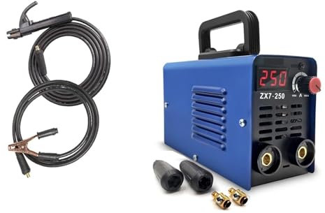 Saldatore Saldatrice portatile, saldatrice ad arco 250A completamente automatica for uso domestico di livello industriale, piccola saldatura elettrica interamente in rame (Color : Blue With Cable, S