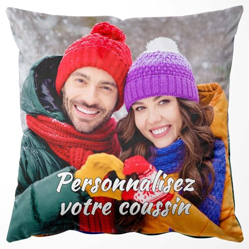 Easycosy Housse de Coussin en Velours Personnalisée avec Votre Propre Photo