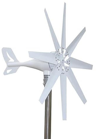 HENGJINGTR 1500W 12V Wind Turbine Generator Kit with 8 Blade, Wind Generator Kit with Controller Wind Power Generator for Hybrid Solar Wind System(White),48V