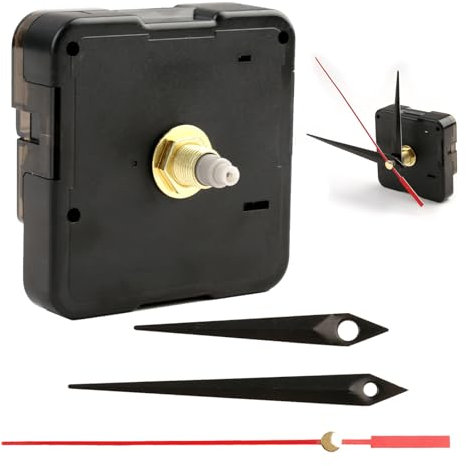 Uhrwerk für wanduhr lautlos 9,5 cm, Lautloses Quarz Uhrwerk, DIY Silent Quartz Movement, Geräuschloses Uhrwerk Set Ideal, Basteluhr, Kreuzstichuhren, (Ohne Haken)