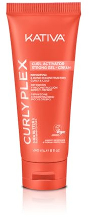 KATIVA - Curly Plex Locken Aktivator | Gel-Creme 240 ml | Pflegt ohne Ausspülen. Vegan Society zertifiziert. Cruelty free, ohne Salz, ohne Sulfate, glutenfrei
