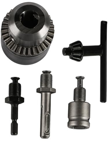 5 Pcs ZONADAH 3-16mm Quick Change Drill Chuck Adapter Kit Drill Chuck with Key 1/2-20UNF Thread Hand Drill Hex Shank Socket Square Wrench Electric Hammer Adapter Accessories