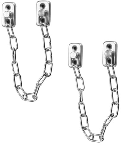 ANDRESLAD Stainless Steel Window Safety Latch Door Chain Lock Set Anti-Theft Window Limiter for Home Protection 2pcs Security Locks for Doors