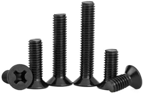 Wildeep 200/500 Stück M1.2 M1.4 Kreuzschlitz-Senkkopfschraube aus schwarzem Stahl(3mm,M1.2 500pcs)