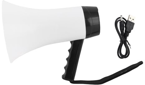TOPINCN 30-W-Hand-Megaphon-Bullhorn, Leichtes Mini-Bullhorn mit Lautsprecher, 500 M Reichweite und 10-Stunden-Nutzung, Wiederaufladbar, für Straßenverkäufer, Reiseleiter und