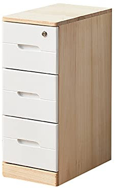 Abschließbarer, mehrschichtiger Schubladenschrank mit Rollen, 25 cm breit, Kommode für Wohnzimmer und Schlafzimmer, Weiß
