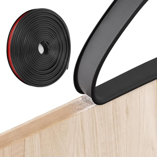 Fililogor Kantenumleimer Selbstklebend, U-Form Selbstklebend, Kantenschutz Selbstklebend, Flexible TPE Faltbarer Kantenschutz für Möbel, Tisch, Schrank, Stoßfest (Schwarz, U9mm*5m)