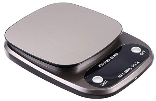 BEBEMOKO Pesa De Cocina 3 Kg Acero Inoxidable 0,1 g Digital Portátil Recargable Para Alimentos