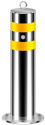 Sicherheitspoller, Absperrpfosten Mit Reflexstreifen, Parkplatzsperre Pfosten, Rammschutz-Poller, Aus Edelstahl, Geeignet Für Verkehrskontrolle Und Menschenmengenmanagement(Silver (1pcs))