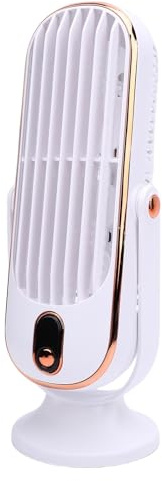 Fockety Tower Fan for Bedroom, 5 Speeds 9.8 Inch Portable Desk Fan with Brushless Motor, USB Rechargeable Battery Powered Table Fans for Home, Desktop, Office, Bedroom, Kitchen, Indoor (White)