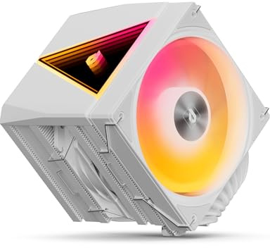 upHere UE2-Elite-TC8C CPU Air Cooler, 8 Heat Pipes Dual Tower CPU Cooler with 120mm ARGB PWM Fan, 280W TDP, for AMD AM5/AM4/AM3, Intel LGA 1851/1700/2011/2066/115X, White ARGB