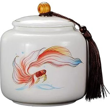 porta tè Contenitore for tè in ceramica di alta qualità Contenitore for chiusura di lusso leggero Contenitore vuoto multifunzionale for uso domestico for tè sfuso, caffè scatola per tè in ceramica(Gra