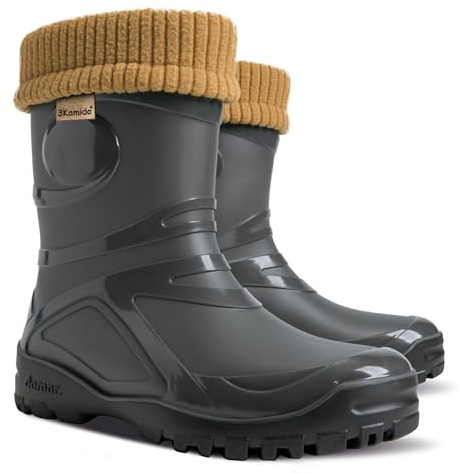 3Kamido GoTherm Gummistiefel mit einem Innenschuh aus natürlicher Wolle, sehr komfortabel und sehr warm, aus PVC, mit rutschfester Sohle, wasserdicht und für Jugendliche und Erwachsene geeignet