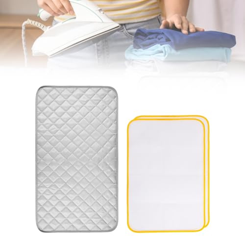 Bügelmatte, 3 Stück Faltbares BüGelunterlage für Tisch Bügeltuch Reise Bügeldecke Tisch Bügelbrett Klein Bügelkissen Tragbares Hitzebeständige für Desktop und Andere Oberflächen