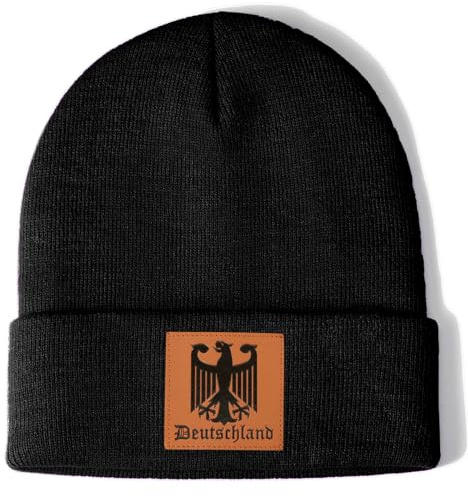 Aretas Deutschland Adler Mütze Beanie Hut Haube Herren Damen Frauen Männer Junge Strickmütze Wintermütze Geburtstag Geburtstagsgeschenk Ruhestand Geschenk Schwarz