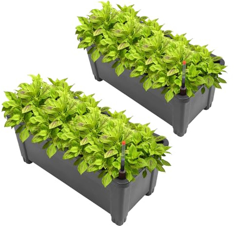 C-Juzarl Hochbeet Pflanzkasten Blumenbett, Frühbeet Bausatz Kräuterbeet für Garten, Balkon, ideal für den Anbau von Gemüse Obst Kräutern (Schwarz)