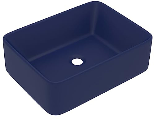 Vasque à Poser, Lavabo à Poser en Céramique Lave Main Salle de Bain de luxe Bleu foncé mat 41x30x12 cm Céramique