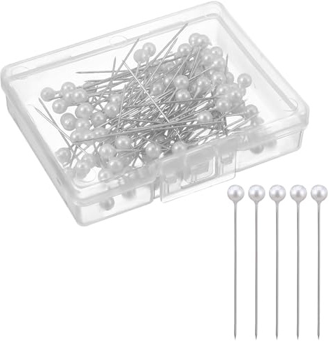 Nogeqi 200 Stück Stecknadeln Mit Kopf Runde Faux Perle Stecknadeln Nähen Weiß Nähnadeln Stecknadelnn Lang Quiltnadeln Stoffnadeln Perle Sewing Pins Mit Box Für Nähen, Basteln Und Hochzeit Dekorationen