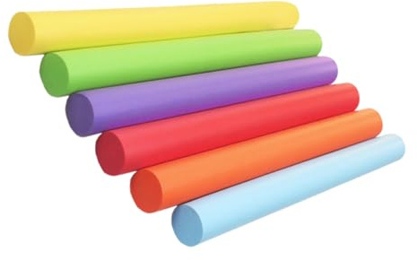 TOGEVAL Set da 6 Bastoncini Morbidi da Staffetta, Bastoni da Corsa Leggeri in Materiale Nbr Superficie Liscia, Attrezzatura Sportiva per Allenamento e Gare all’Aperto, per Colore Casuale