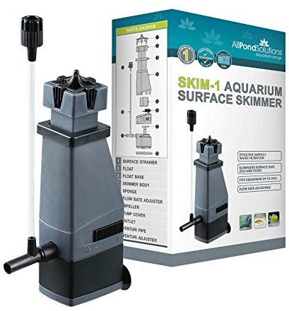 allpondsolutions Aquarium Surface Skimmer - Tropical Marine Reef Fish Tank Water Internal Filter - For Tanks up to 250 Litres - Opt. Replacement Foams