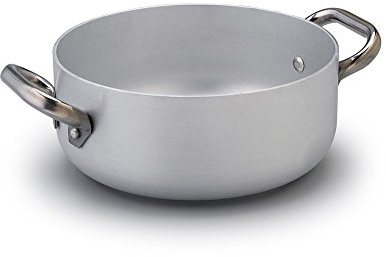 Agnelli ALMA106PI32 Cacerola Baja con 2 Asas en Acero, Fondo de inducción, Aluminio Profesional de 3 mm, 32 cm, Gris