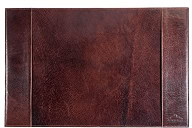 Alpenleder Schreibtischunterlage - JURA (Handgefertigt) - Nachhaltiges Bio-Leder aus regionaler Landwirtschaft | Schreibtischunterlage leder, Dokumentenfach *Fair Produziert* (68 x 45cm, Marronato)