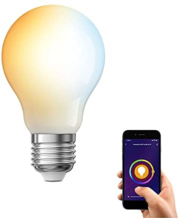 KOZII, Ampoule LED Connectée Filament E27 A60 Opaque 7W, Ampoule Connectée Douille E27 avec Variation de Luminosité, Compatible Alexa et Google Home, Éclairage Intelligent pour Maison Moderne