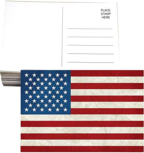 RXBC2011 Patriotic American postcard United States of America flag vintage postcards 4x6 Inch Pack of 100