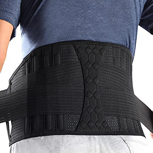 chimoo Lendenwirbelstützgürtel für den unteren Rücken, zum Heben, Bandscheibenvorfall, Ischias, Schmerzlinderung, atmungsaktive Lendenwirbelstütze für Damen und Herren