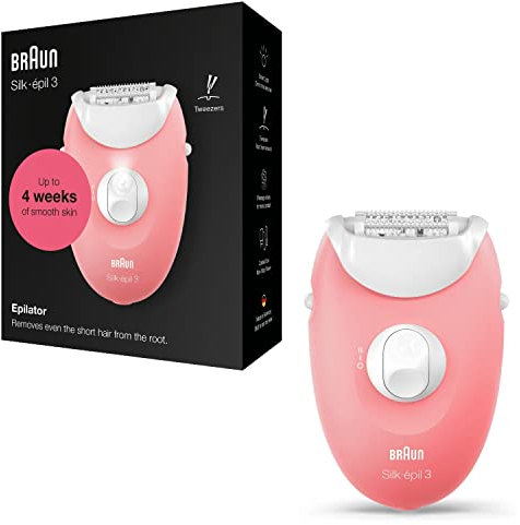 Braun Silk-épil 3 3-176, Epilierer für langanhaltende Haarentfernung, weiß/rosa