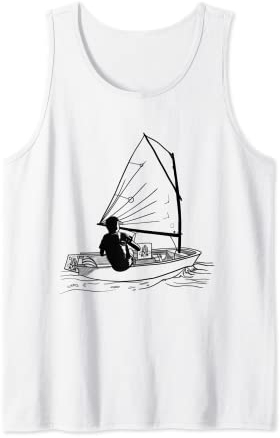 Opti Segelboot Grafik Dinghy Boot Segeln Liebhaber Tank Top