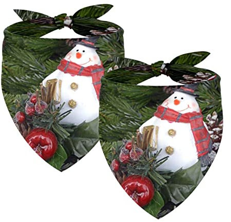 Weihnachts-Schneemann-Tannenzapfen, 2 Packungen, Welpen-Bandana, Jungen, Mädchen, Zubehör, Bandana für Hunde, Katzen, Welpen, Haustiere, klein, mittel, groß