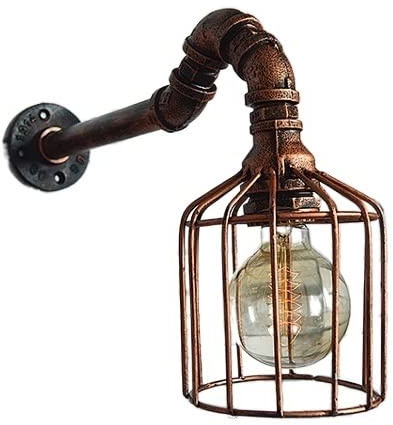 Modern Wall Mount Lamp , Farmhouse Chandelier Creative Bird Cage Retro Iron Wall Lamp Wall Lantern European Metal Water Vapor Steam Punk Wall Light Wall Sconce Handmade Pipe Lamp Industrial Style Jewe