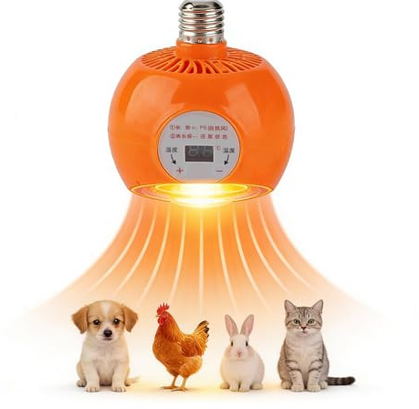 Natudeco Riscaldatore Automatico Per Pollaio a Temperatura Costante Lampada Riscaldante Per Pollame Funzione di Raffreddamento per Bestiame da fattoria