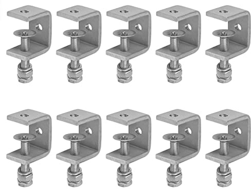 MOUNTAIN_ARK 10 Pack 304 Stainless Steel Small C Tiger Clamps for Woodworking Desk, Heavy Duty Beam Clamp, 1 Jaw Open