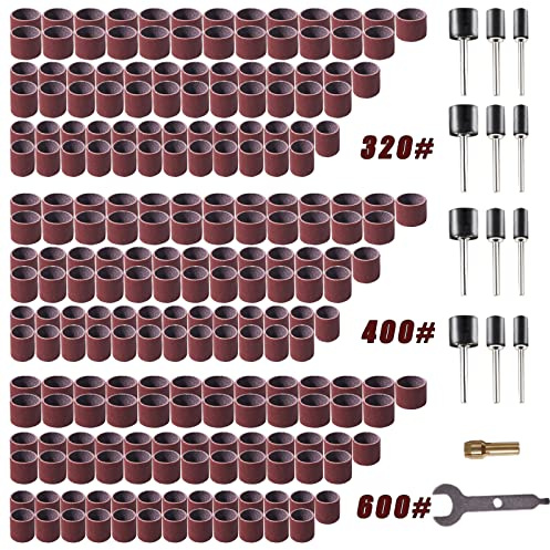 239pcs Sanding Drums Set,Rotary Tool Sanding Drums, Sanding Bits Sander Accessories for Dremel Rotary Tool Drill Woodworking 320grit,400grit,600grit