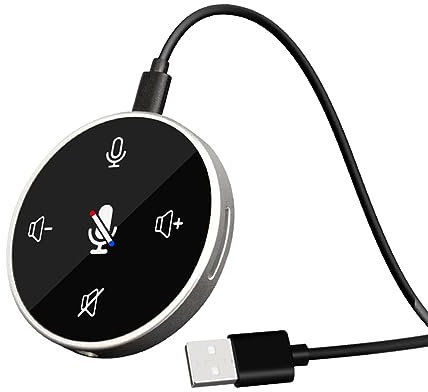 Microphone de table USB Studio Professionnel Omnidi Rectional Mic avec Haut-parleur Convient pour les vidéoconférences sur PC (B)