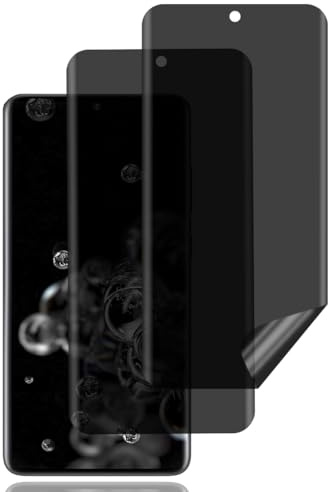 Sichtschutz Schutzfolie für Samsung Galaxy S20 Ultra 5G/4G [2 Stück] | Privacy Schutzfolie, Fingerabdruck-ID-Kompatibel, Kratzfest, Blasenfrei, Anti-Spy TPU Displayschutzfoli für Galaxy S20 Ultra
