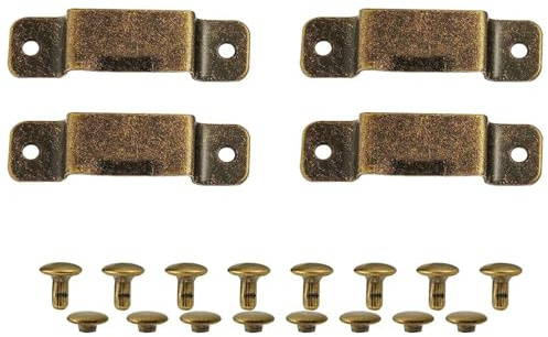 Tape Measure Holder Clips, Tape Measures Holder Bench Belt Universal Tool Hanger Storage Dock Bronze Rivet Hook Set, 4 PCS Tape Measure Holder for Belt
