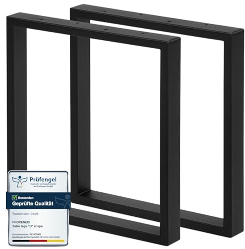 PROVENEDI - 2X Tisch-KUFEN schwarz | Tisch-Gestell 40x43 cm | Einfache Montage | Tisch-Beine aus Metall in Industrial Matt | Ideal für DIY-Projekte wie Couchtisch, Beistelltisch
