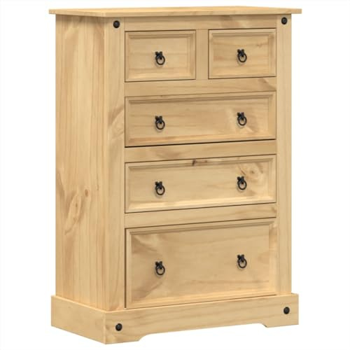 vidaXL Kommode Corona 80x43x114 cm Massivholz Kiefer