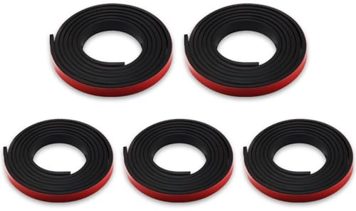 5 Rolls Total 32.8ft Window Grille Inserts Grid Kit Self Adhesive Peel and Stick Trim Flexible Molding Trim for Corner Decor, Ceiling, Backsplash Tile Edge, Countertops, Baseboard, Floor (Black)