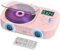Greadio Tragbarer CD Player mit Bluetooth 5.3, Wiederaufladbarer Boombox CD Spieler mit UKW Radio, Discman CD-Player für Zuhause Auto mit Dual Lautsprecher/LCD Display/Fernbedienung/AUX/USB (Rosa)