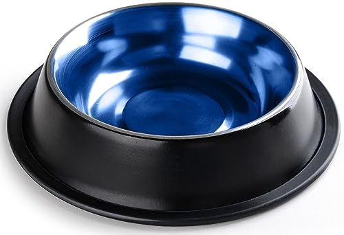 StilGut Fressnapf für Hund & Katze 2er-Set Futternapf aus Aluminium 0,2 l, Hundenapf, Katzennapf, Wassernapf - 2er-Set Schwarz/Blau