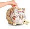 Guador Sparschwein aus Keramik Piggy Bank Münze Spardose Sparschwein Aquarell Sparbüchse Einzigartiges Geschenk Dekoration Andenken (Golden)