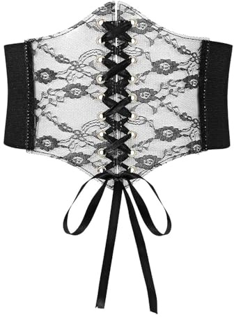TTPSRY Damen Gürtel Spitze Krawatte Seide Elastischer Bund Ideal für Dinnerpartys und Alltagskleidung Gürtel für Kleid
