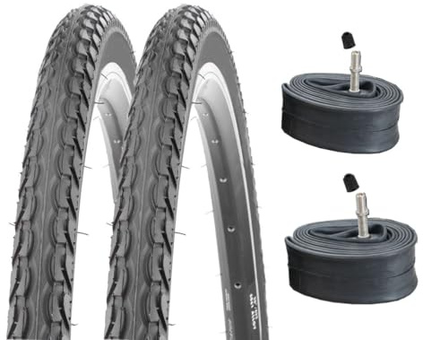 2X 28 Zoll Fahrradreifen K-197 Pannensicher schwarz 40-622 38C | K-Shield, inklusive 2x Schlauch, mit Autoventil