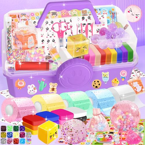 Herenear 64 Stücke Nano Tape Bubbles Set, Magie Nano Tape Set, Nano Doppelseitiges Klebeband, Blowing Bubble Tape mit Pailletten Aufkleber DIY Decompression