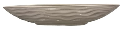 Omniacasa Centrotavola Ovale in Ceramica Smaltata – 40 cm, Colore Tortora con Rilievi Ondulati – Elegante Porta Oggetti o Decorazione da Tavolo, Stile Moderno